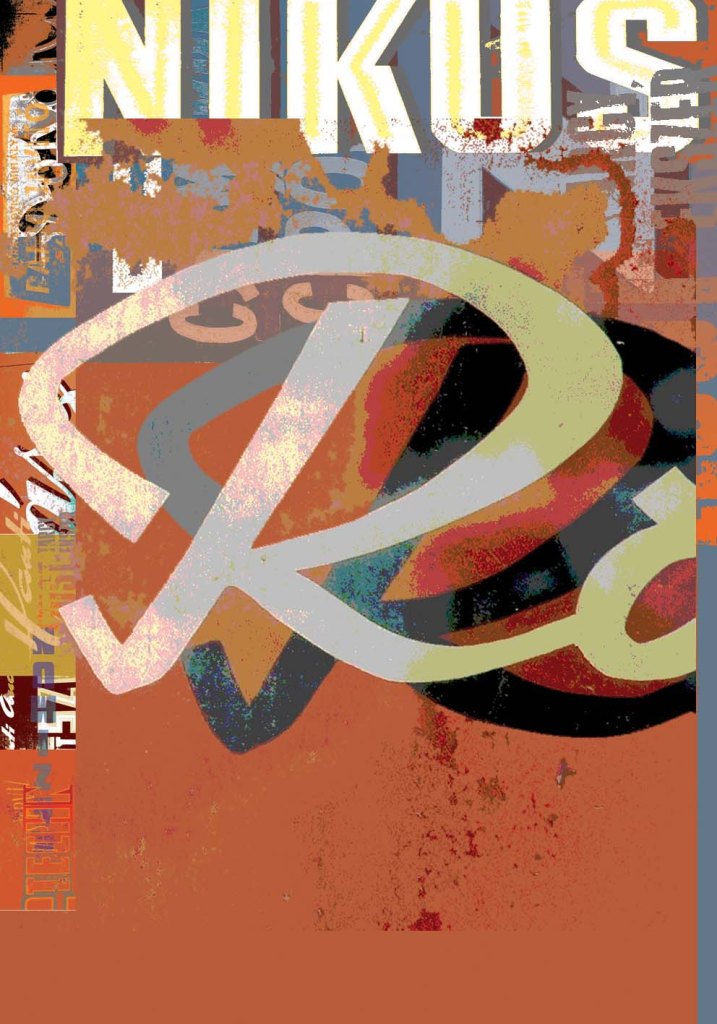colour print with Hungarian typography