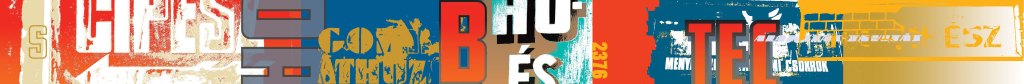 Colour print with Hungarian typography