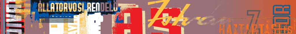 Colour print with Hungarian typography