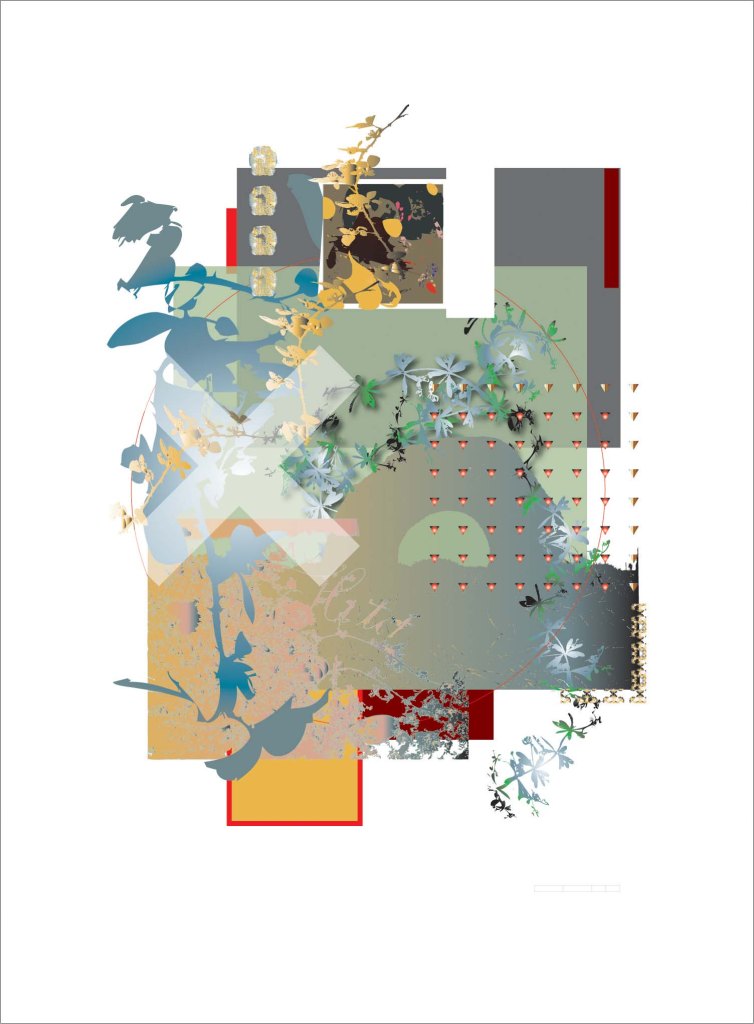 Multicolour digital print for 'Landscape and Memory'