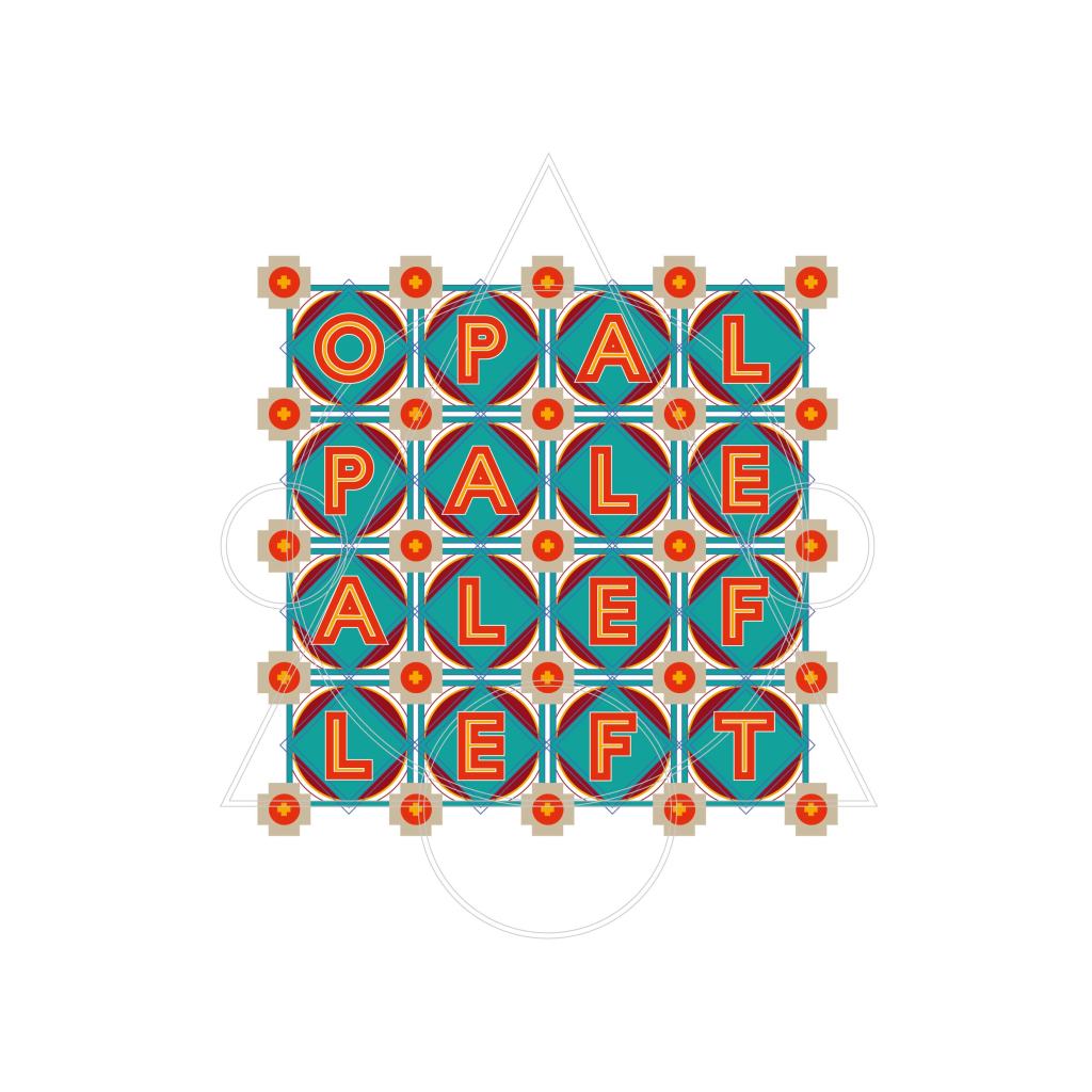 Square of four-letter words in colour lettering