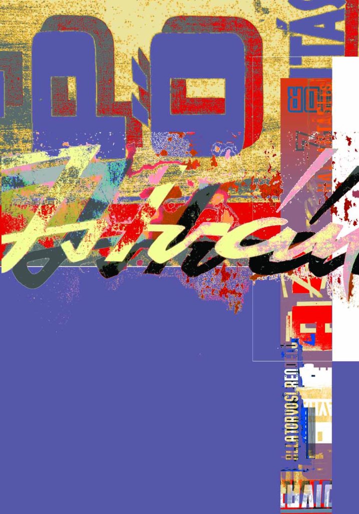 Colour print with Hungarian typography